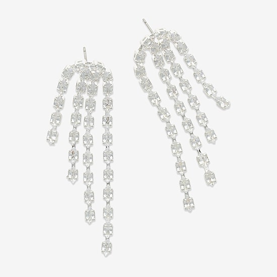 Bijoux Bar Womens Cubic Zirconia Drop Earrings