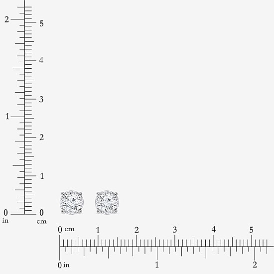 (I/Si2) 1 CT. T.W. Lab Grown White Diamond 10K White Gold 5.2mm Round Stud Earrings