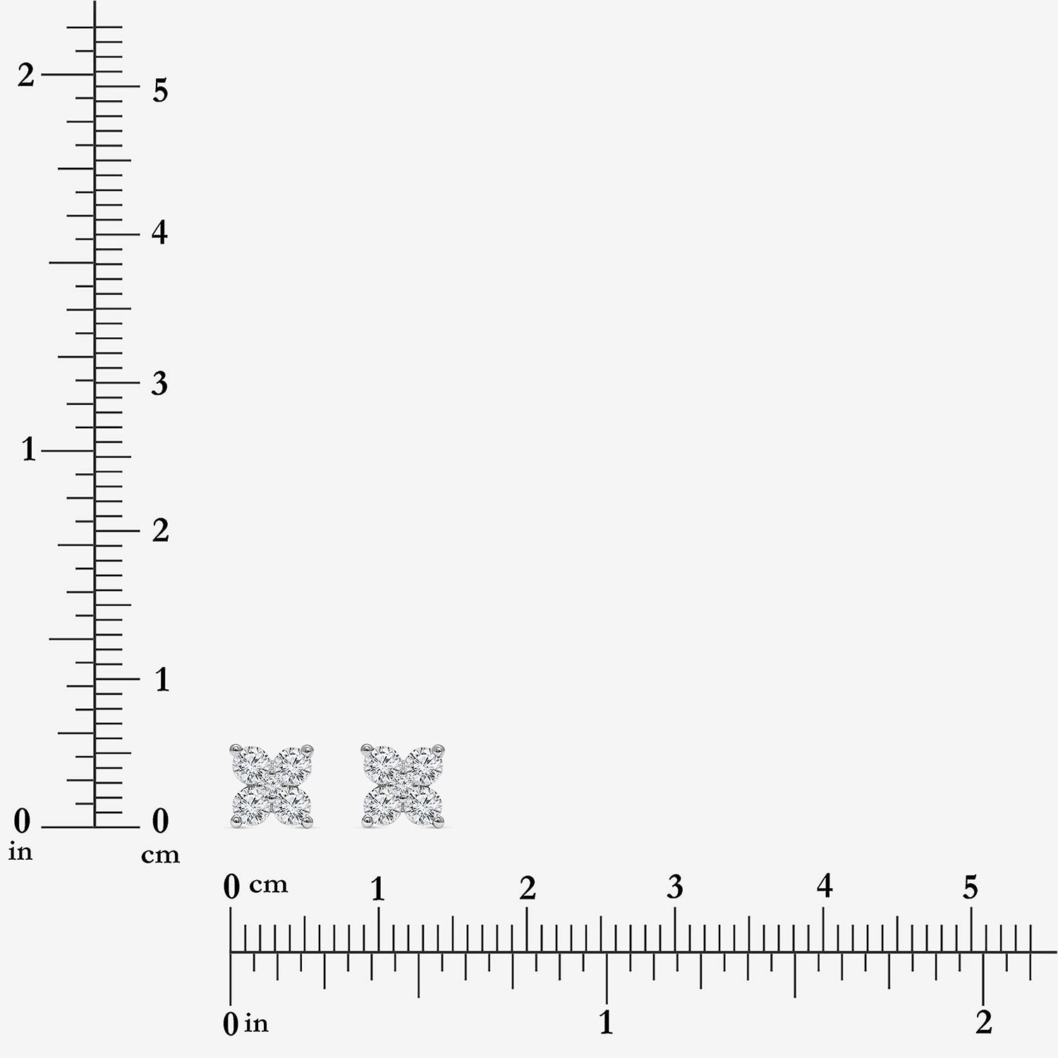(I/Si2) 1/2 CT. T.W. Lab Grown White Diamond Sterling Silver 4mm Clover Stud Earrings