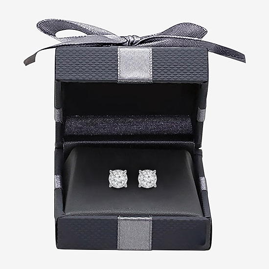 (I/Si2) 1 1/10 CT. T.W.  Lab Grown White Diamond 10K White Gold 4.6mm Round Stud Earrings