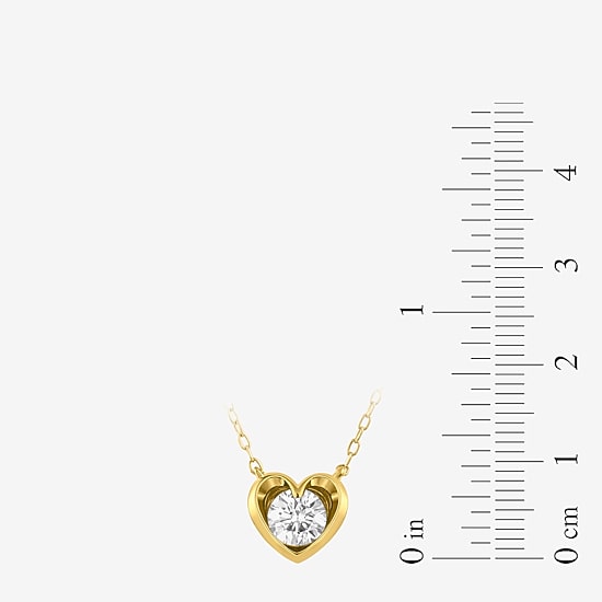 ( I/I2 ) 1/2 CT. T.W. Lab-Grown Diamond 14K Gold Over Silver Heart 18 Inch Pendant Necklace