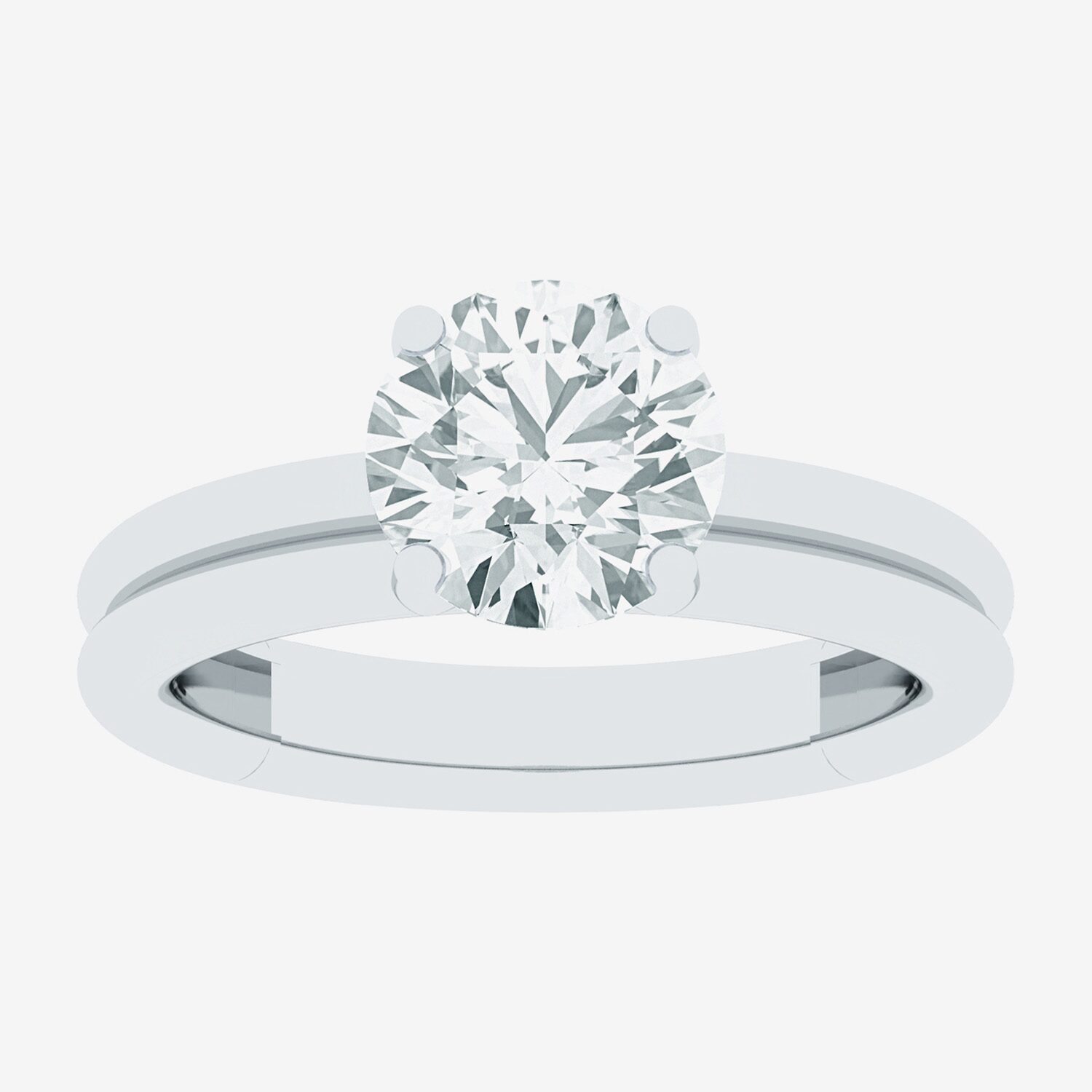 (F / Vs2) Womens 2 CT. T.W. Lab Grown White Diamond 10K Gold Round Solitaire Engagement Ring