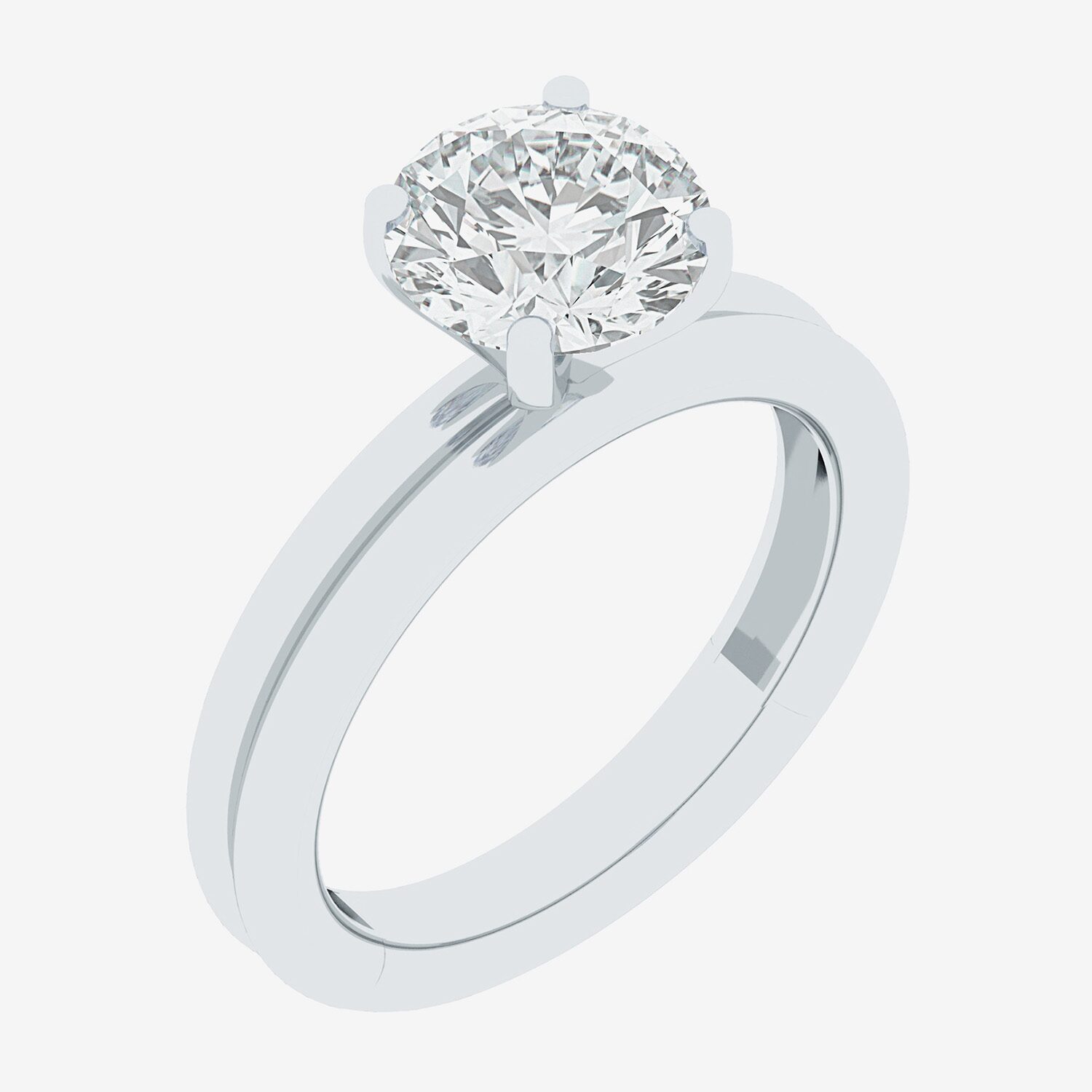 (F / Vs2) Womens 2 CT. T.W. Lab Grown White Diamond 10K Gold Round Solitaire Engagement Ring