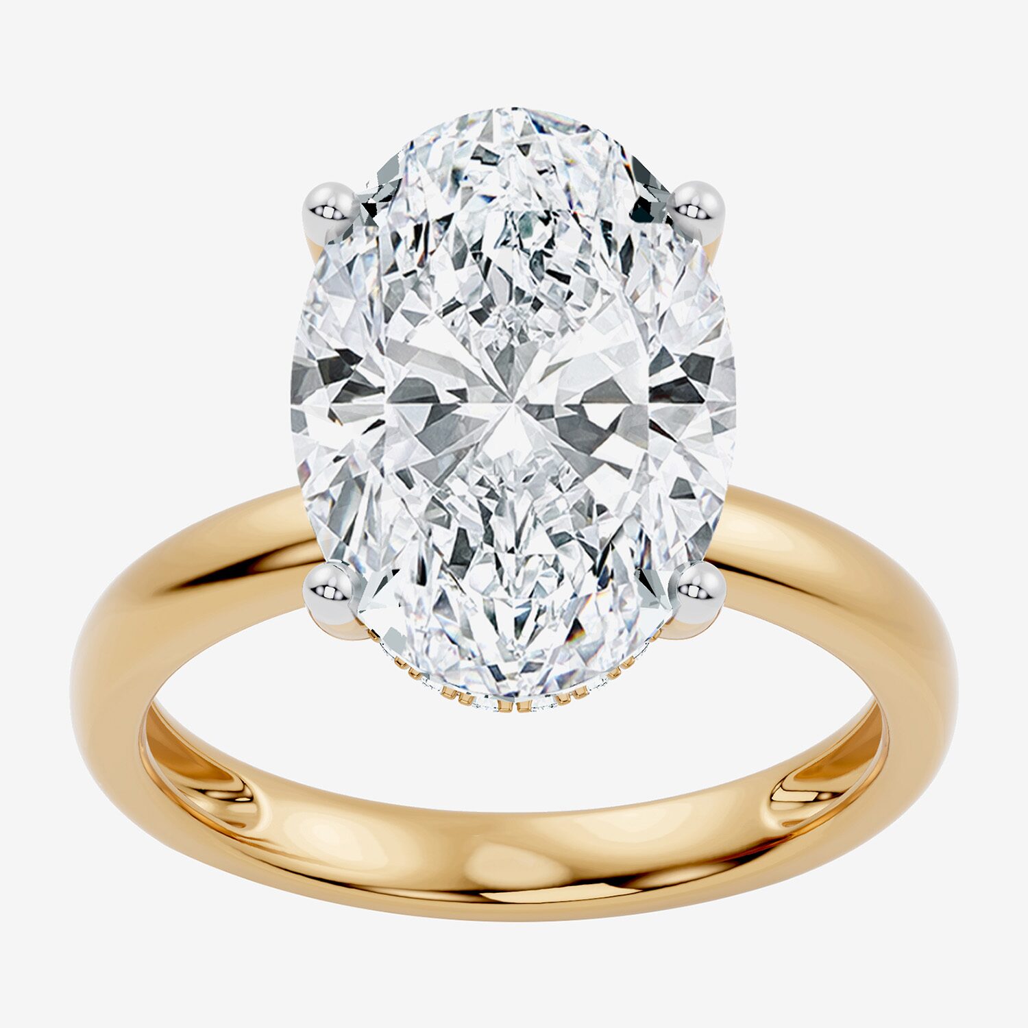 (F / Vs2) Womens 7 Ct.T.W. Lab Grown White Diamond 14K Gold Oval Engagement Ring