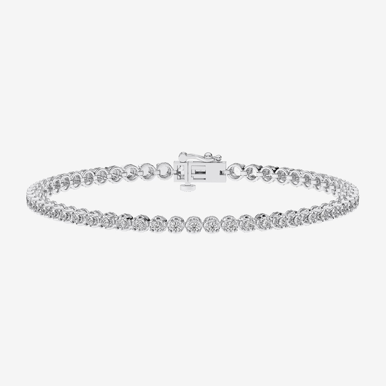 (F / Vs2) Womens 2 CT. T.W. Lab Grown White Diamond Sterling Silver 8 Inch Tennis Bracelet