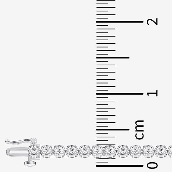 (F / Vs2) Womens 2 CT. T.W. Lab Grown White Diamond Sterling Silver 8 Inch Tennis Bracelet
