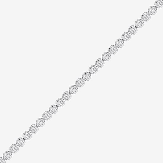 (F / Vs2) Womens 2 CT. T.W. Lab Grown White Diamond Sterling Silver 8 Inch Tennis Bracelet