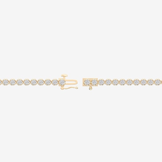 (F / Vs2) Womens 2 CT. T.W. Lab Grown White Diamond 14K Gold Over Silver 7.25 Inch Tennis Bracelet