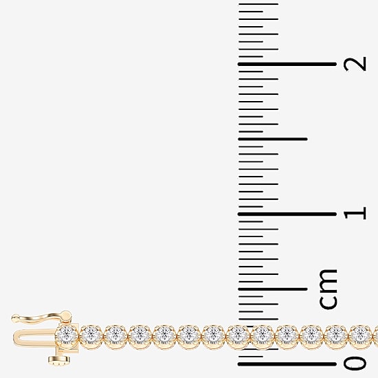 (F / Vs2) Womens 2 CT. T.W. Lab Grown White Diamond 14K Gold Over Silver 7.25 Inch Tennis Bracelet