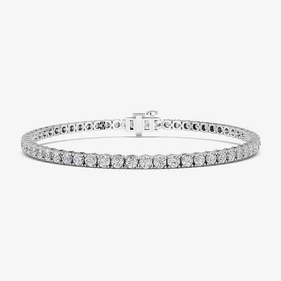 (F / Vs2) Womens 5 CT. T.W. Lab Grown White Diamond 14K Gold Over Silver 7.25 Inch Tennis Bracelet