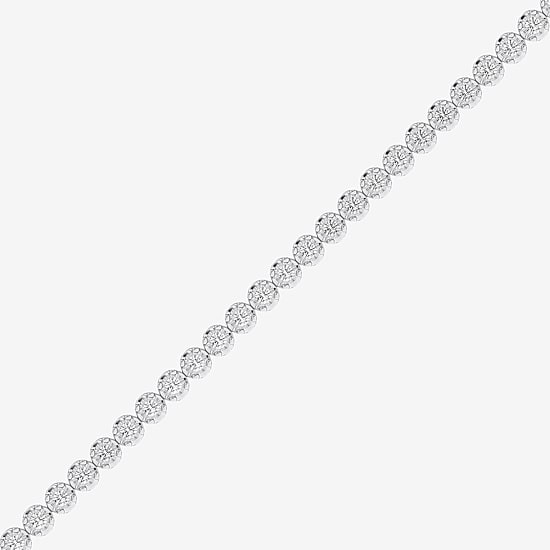 (F / Vs2) Womens 2 CT. T.W. Lab Grown White Diamond Sterling Silver 6 1/2 Inch Tennis Bracelet
