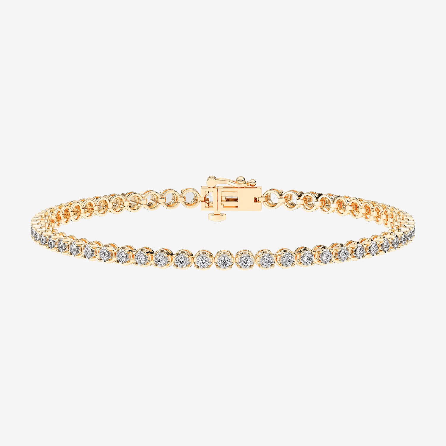 (F / Vs2) Womens 2 CT. T.W. Lab Grown White Diamond Sterling Silver 8 Inch Tennis Bracelet