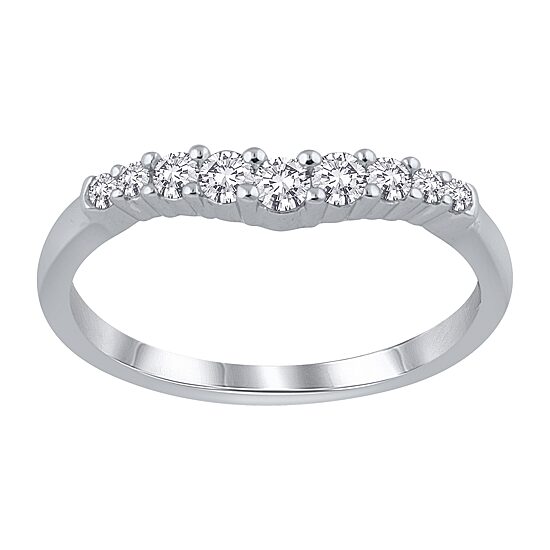 Womens 1/2 CT. T.W. Natural White Diamond 14K Gold Curved Ring Enhancer