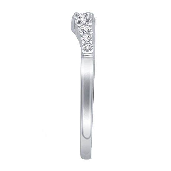 Womens 1/2 CT. T.W. Natural White Diamond 14K Gold Curved Ring Enhancer