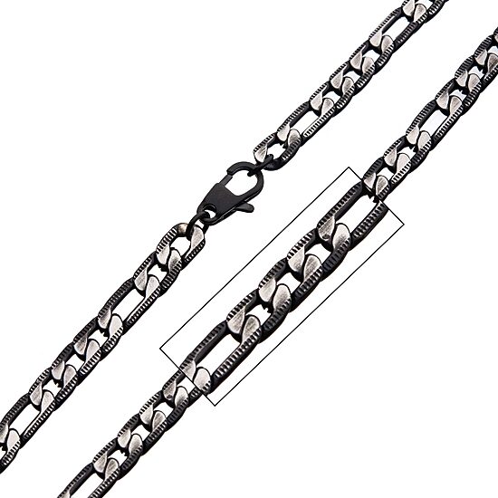 Mens Stainless Steel 22 Inch Figaro Chain Necklace