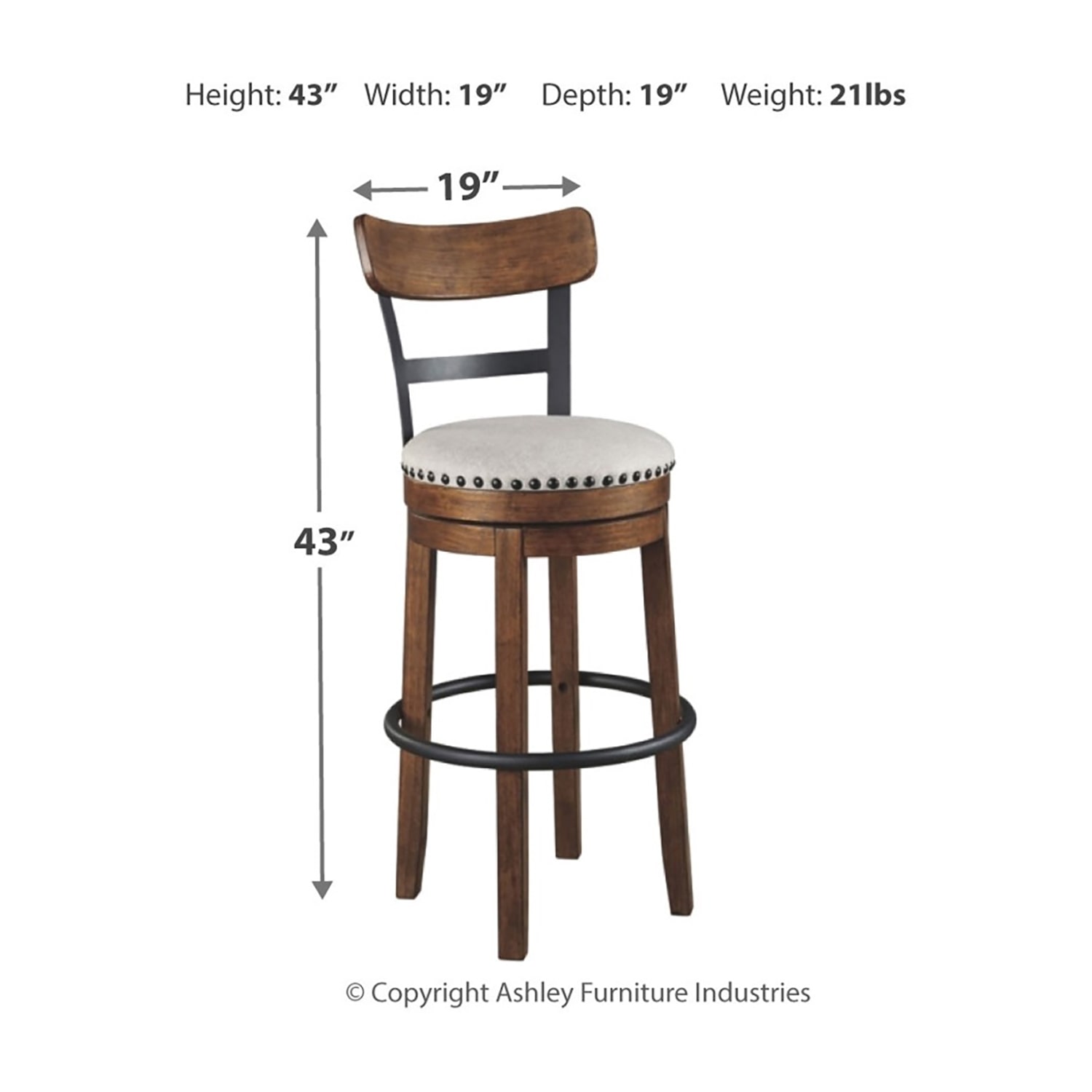Signature Design by Ashley® Valebeck Bar Height  Swivel Bar Stool