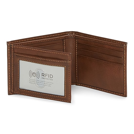 J. Ferrar Mens Rfid Blocking Traveler Wallet