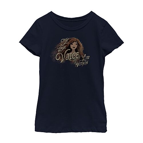 Disney Collection Little & Big Kid Girls Crew Neck Short Sleeve Regular Fit Ariel Princess The Little Mermaid Graphic T-Shirt, X-small, Blue