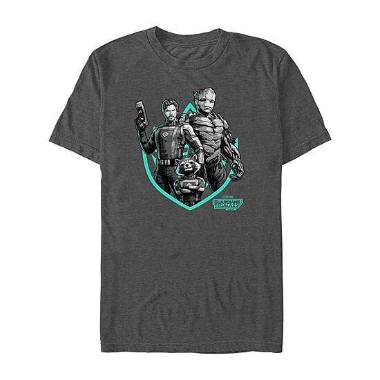 Mens Crew Neck Short Sleeve Regular Fit Guardians of the Galaxy Graphic T-Shirt