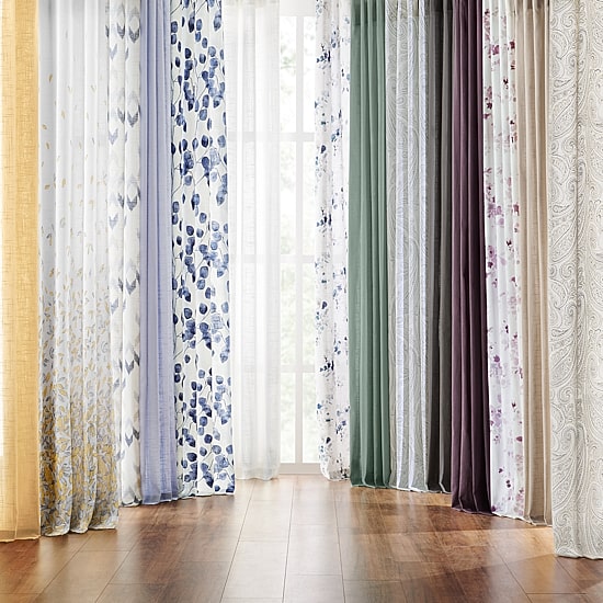 Fieldcrest Arden Modern Herringbone Cotton Grommet Top Sheer Single Curtain Panel