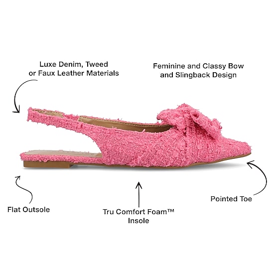 Journee Collection Sabbrina Womens Pointed Closed Toe Ballet Flats