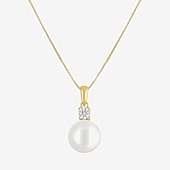 Gemstone 10K Gold Oval Pendant Necklace