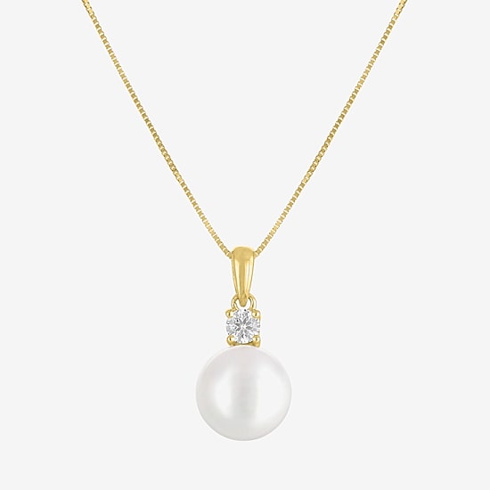 Gemstone 10K Gold Oval Pendant Necklace