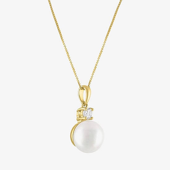 Gemstone 10K Gold Oval Pendant Necklace