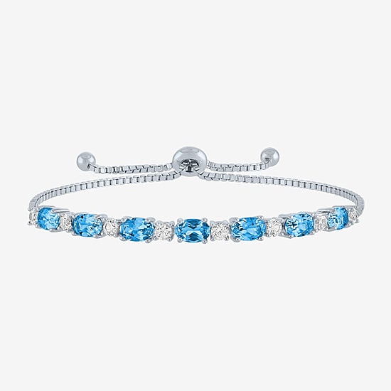 Gemstone Sterling Silver Bolo Bracelet