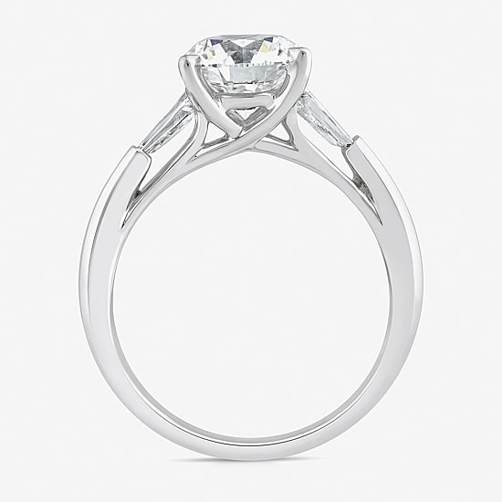 (G / Si2) Womens Lab Grown White Diamond 10K Gold Round 3-Stone Engagement Ring