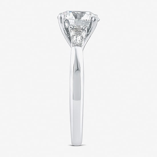 (G / Si2) Womens Lab Grown White Diamond 10K Gold Round 3-Stone Engagement Ring