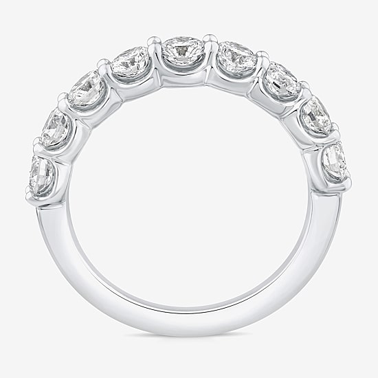 (G / Si1-Si2) Womens 5MM 1 1/2 CT. T.W. Lab Grown White Diamond 10K Gold Anniversary Wedding Band