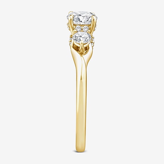 Love Lives Forever (F / Vs2 ) Womens 1 CT. T.W. Lab Grown White Diamond 10K Gold Round 3-Stone Engagement Ring