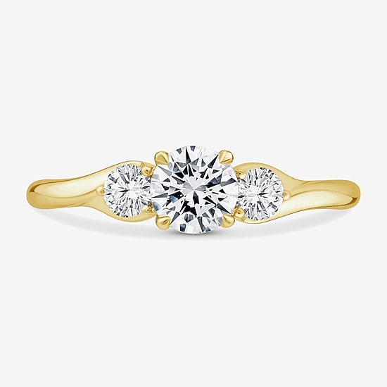 Love Lives Forever (F / Vs2 ) Womens 1 CT. T.W. Lab Grown White Diamond 10K Gold Round 3-Stone Engagement Ring