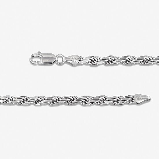 Made in Italy Unisex Adult Sterling Silver 24 Inch Rope Chain Necklace