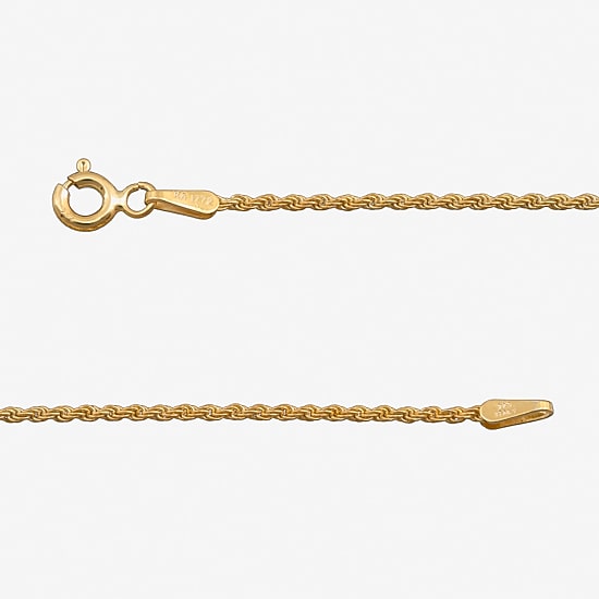 Made in Italy Mens 24K Gold Over Silver 24 Inch Rope Chain Necklace