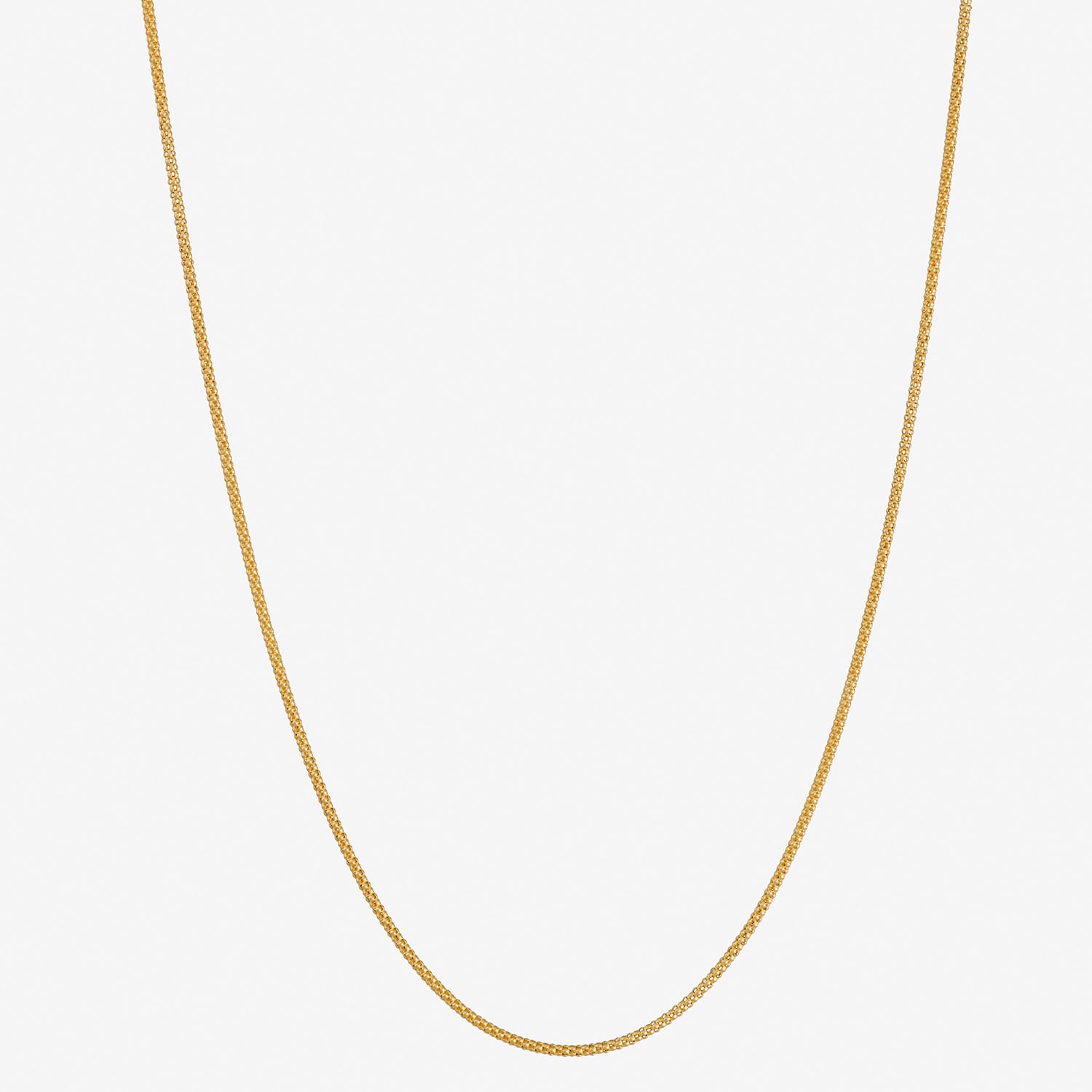 Made in Italy Womens 24K Gold Over Silver 24 Inch Popcorn Chain Necklace