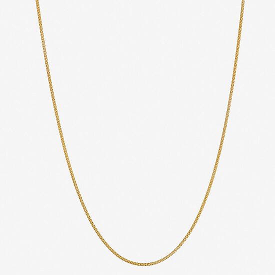 Made in Italy Womens 24K Gold Over Silver 24 Inch Popcorn Chain Necklace