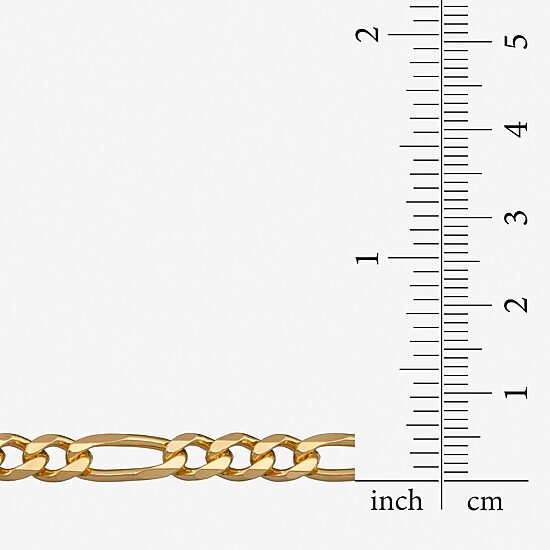 Made in Italy Mens 24K Gold Over Silver 24 Inch Figaro Chain Necklace