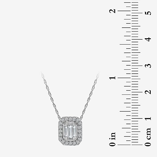 (I1/ I ) Womens 1/3 CT. T.W. Lab Grown White Diamond Sterling Silver 18 Inch Pendant Necklace