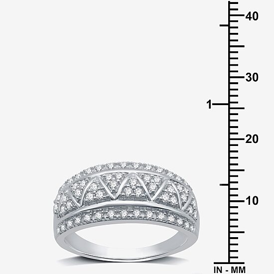 Womens 1/2 CT. T.W. Lab Grown White Diamond Sterling Silver Band
