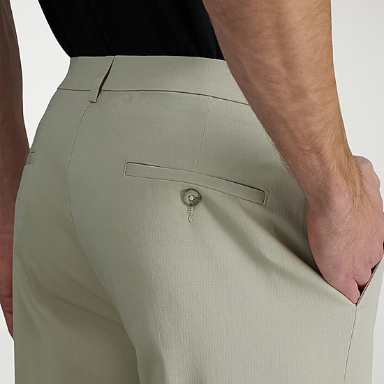 Haggar Wrinkle Free Performance Khaki Mens Comfort Waistband Straight Fit Flat Front Pant