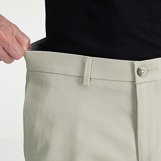 Haggar Wrinkle Free Performance Khaki Mens Comfort Waistband Straight Fit Flat Front Pant