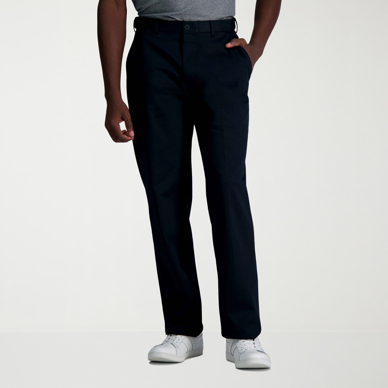 Haggar Wrinkle Free Performance Khaki Mens Classic Fit Flat Front Pant