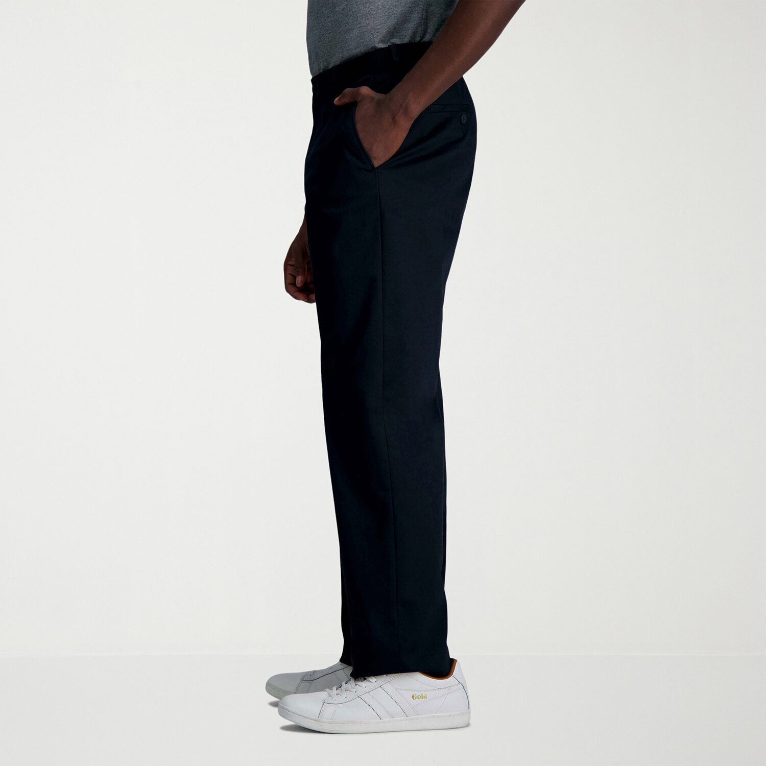 Haggar Wrinkle Free Performance Khaki Mens Classic Fit Flat Front Pant