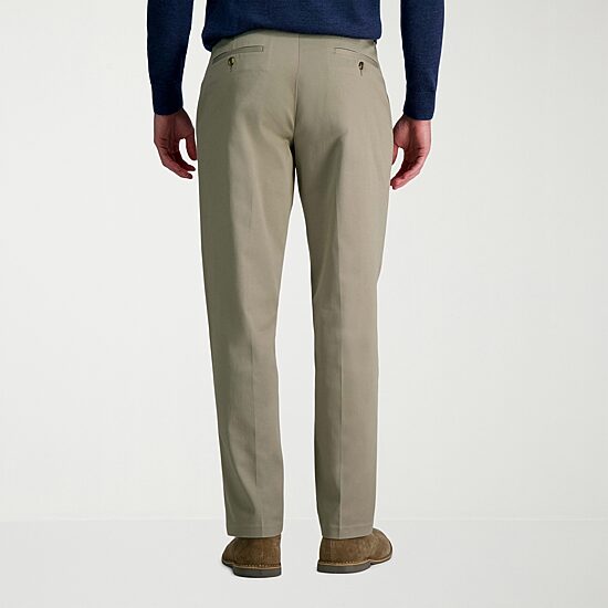 Haggar Wrinkle Free Performance Khaki Mens Classic Fit Flat Front Pant