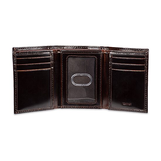 Stafford Rfid Split Pull-Up Trifoldw/Intrior Zipper Mens Personalized Trifold Wallet