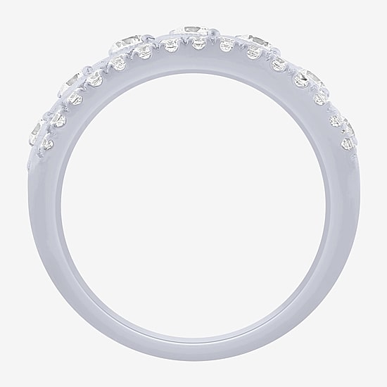 (G / Si2) Womens 9M 1 CT. T.W. Lab Grown White Diamond 10K Gold Anniversary Band