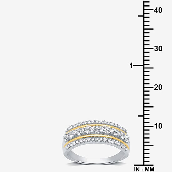 Womens 1/2 CT. T.W. Lab Grown White Diamond 14K Gold Over Silver Sterling Silver Band