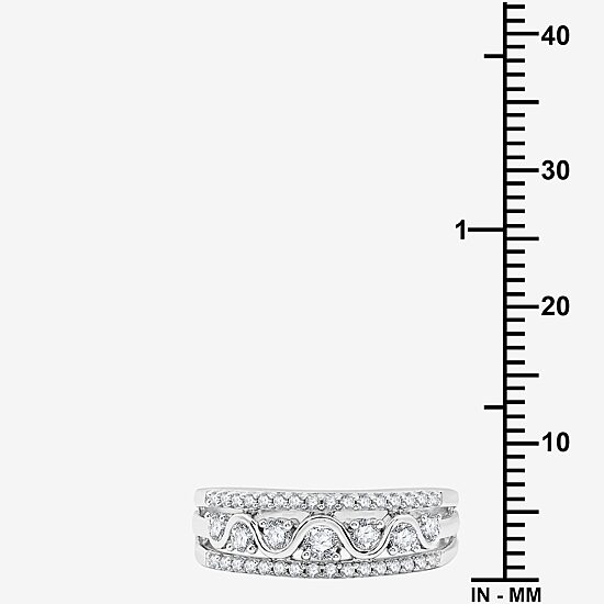 Womens 1/2 CT. T.W. Lab Grown White Diamond Sterling Silver Band
